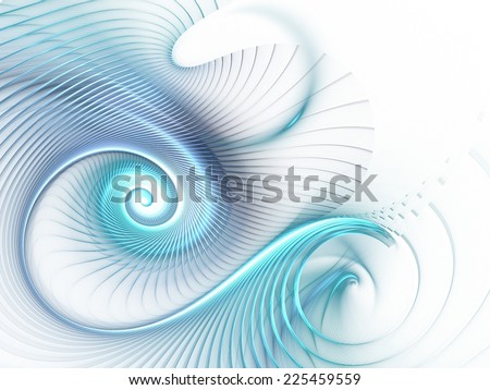 Easy weightless abstraction electric blue colors on a light background