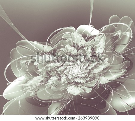 Unusual retro abstraction flower. Enough color faded, vintage scale. Image with little effect \