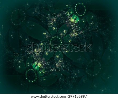 Interesting dark emerald green abstract background with geometric patterns.
