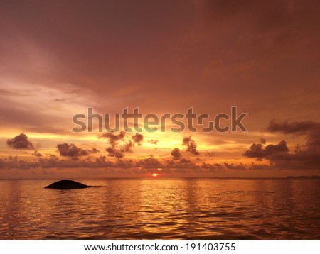 Cloudy sky and sea during sunset