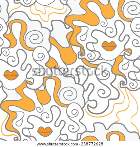 seamless pattern with a woman's face. Trendy pattern for advertising cosmetics.