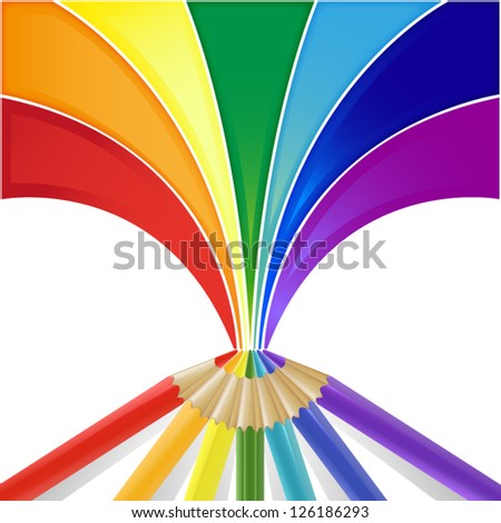 pencils draw a rainbow