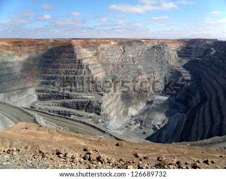Kalgoorlie Super Pit is a large gold mine in the Western Australian outback