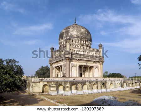 Near the Golconda fort are a cluster of tombs, the most authentic evidence of the Qutub Shahi architectural traditions in Hyderabad.These tombs are dedicated to the memory of  seven Qutub Shahi kings.