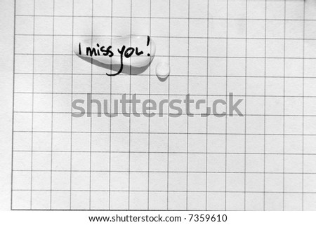 I miss you - concept