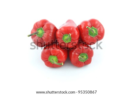 Olympic symbol made with red bell pepper