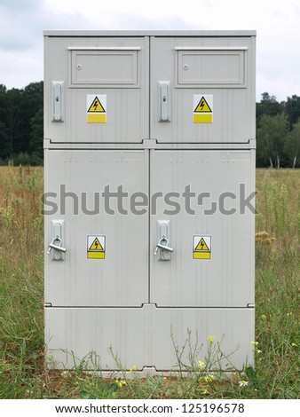 Electrical Power Meter Box standing outdoors