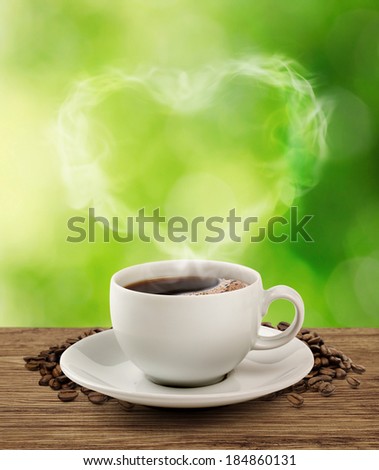 Smoke sweet heart coffee with clipping path