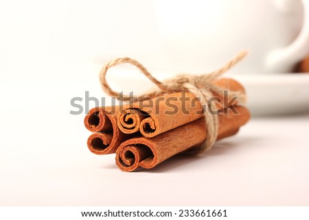And drink a cup of cinnamon on a white background series - 7
