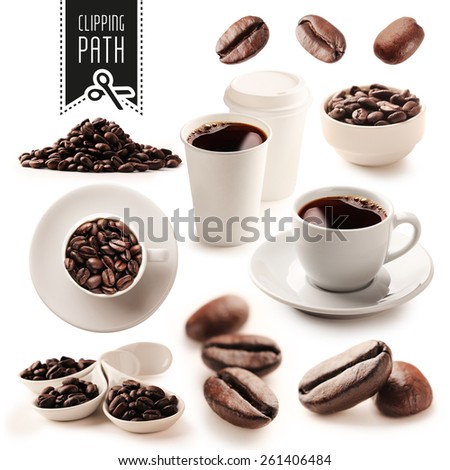 Coffee set with clipping path