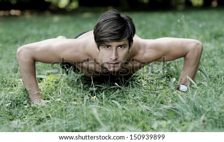 Push ups in the park