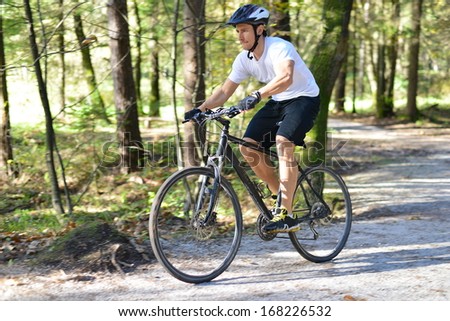 Mountain bike sport athlete man riding outdoors lifestyle trail