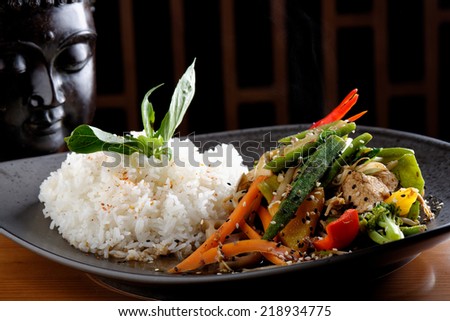 Stir Fry vegetable/Chicken with Rice