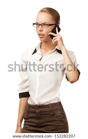 girl in a business suit at a loss