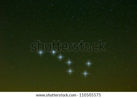 ursa constellation on a dark sky background