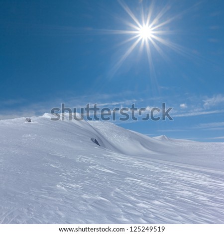 white snowbound winter plain
