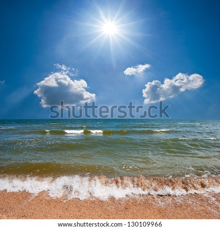 summer sea beach under a sparkle sun