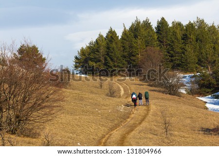 hikers  group in a hike