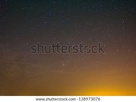 night sky above a town