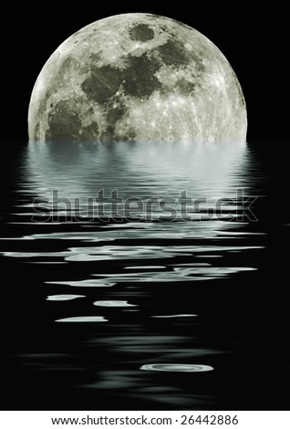 reflection of moon in water
