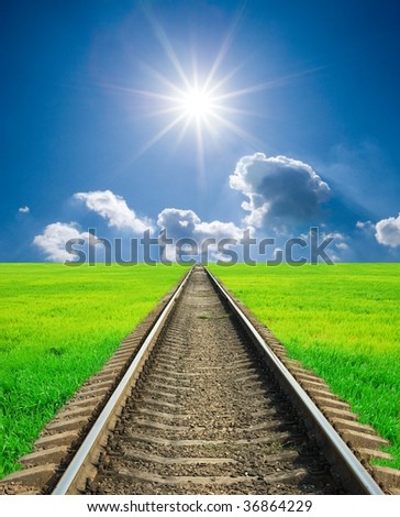 railway under a sparkle sun