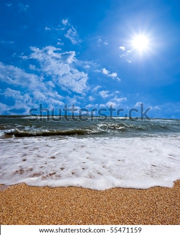 sea coast under a hot sun