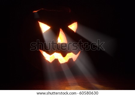 jack lantern in a dark