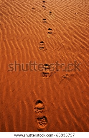 human footprints on a sand