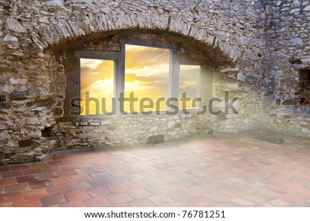 rays of sun pushing through a window
