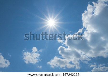 sparkle sun on a blue sky