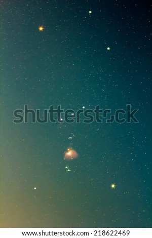 orion constellation on a dark sky background