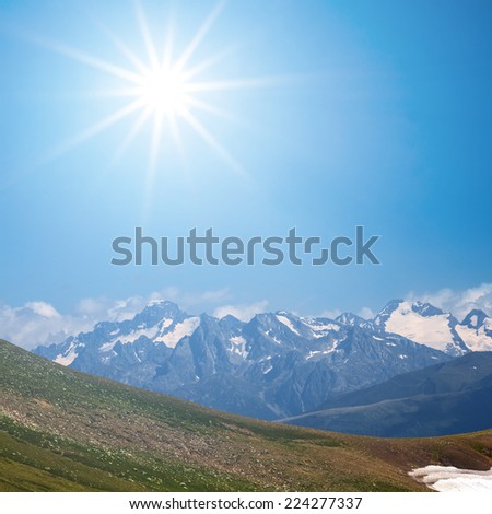 mountain pass under a sparkle sun