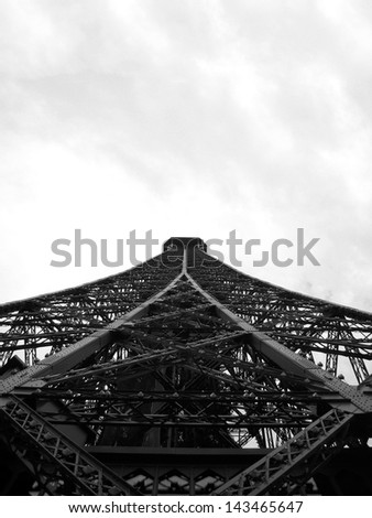 Eiffel tower in black and white, Paris, France