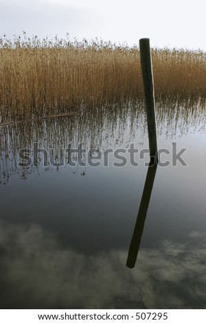 Lake with calm water and mirror effect
