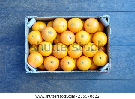 Box of sweet clementines