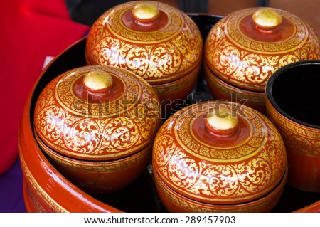 thai lacquer ware cup handicraft