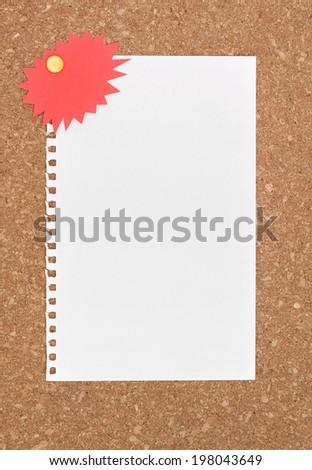 blank realistic spiral notepad notebook isolated on Cork board background