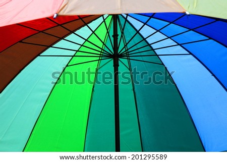 Primary and secondary colors decorated with colored umbrella
