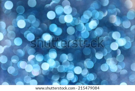 Lights shine On Blue and bokeh fairy Illustration, Graphic Design Useful For Your Design. Bright Blue color Abstract Christmas Background With White Snowflakes