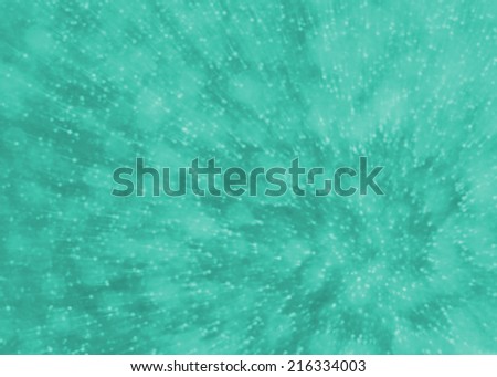 Green abstract explosion with glitter zoom bokeh lights background.