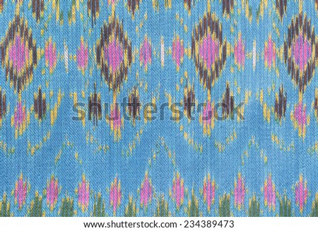 Colorful Thailand style rug surface close up vintage fabric is made of hand-woven cotton fabric More of this motif.