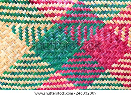 Thai bamboo crafts texture background.