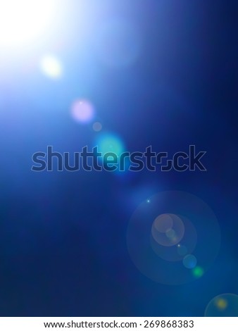 Lights shine On Blue and bokeh fairy Illustration, Graphic Design Useful For Your Design. Bright Blue color Abstract