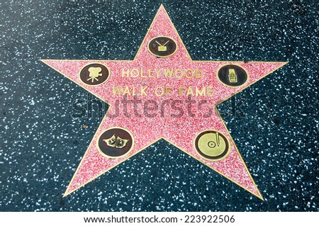 LOS ANGELES - MAY 11, 2012: Star of Hollywood Walk of Fame on May 11, 2012 in Los Angeles. There are more than 2,400 five-pointed stars which attract about 10 million visitors annually.