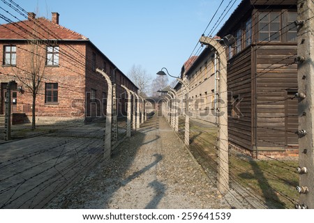 Concentration camp Auschwitz II a former Nazi extermination camp in Oswiecim. Auschwitz II was the biggest nazi concentration camp in Europe.