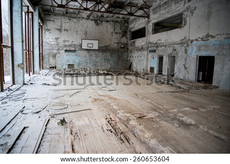 Chernobyl disaster, school of Pripyat, gym
