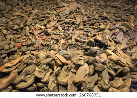 OSWIECIM, POLAND - MARCH 1, 2015 - Concentration camp Auschwitz II a former Nazi extermination camp on March 1, 2015 in Oswiecim. Auschwitz II was the biggest nazi concentration camp in Europe.