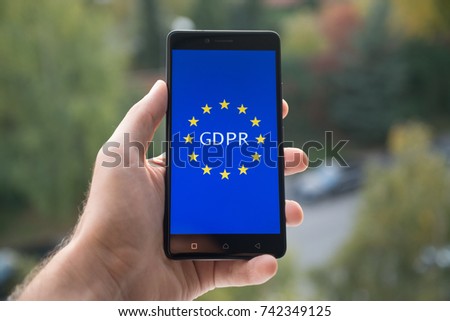 General Data Protection Regulation (GDPR)  on mobile phone