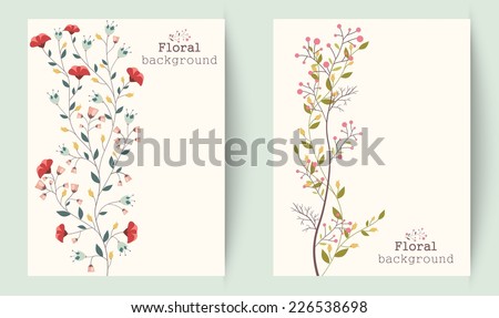 Retro beautiful flower banners
