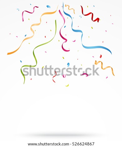 Colorful party confetti o white background